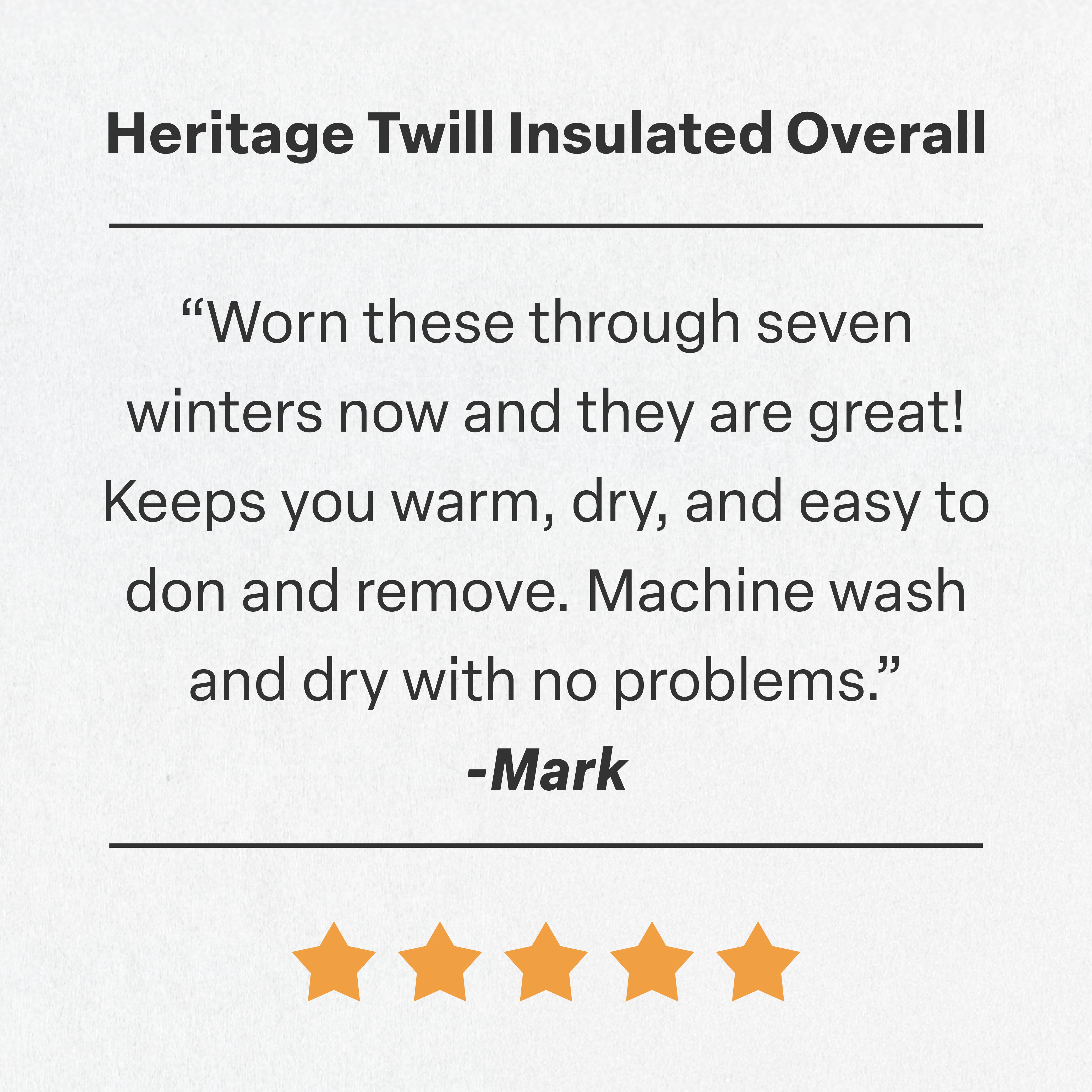 Heritage Twill Insulated Bib Overall