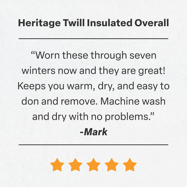 Heritage Twill Insulated Bib Overall