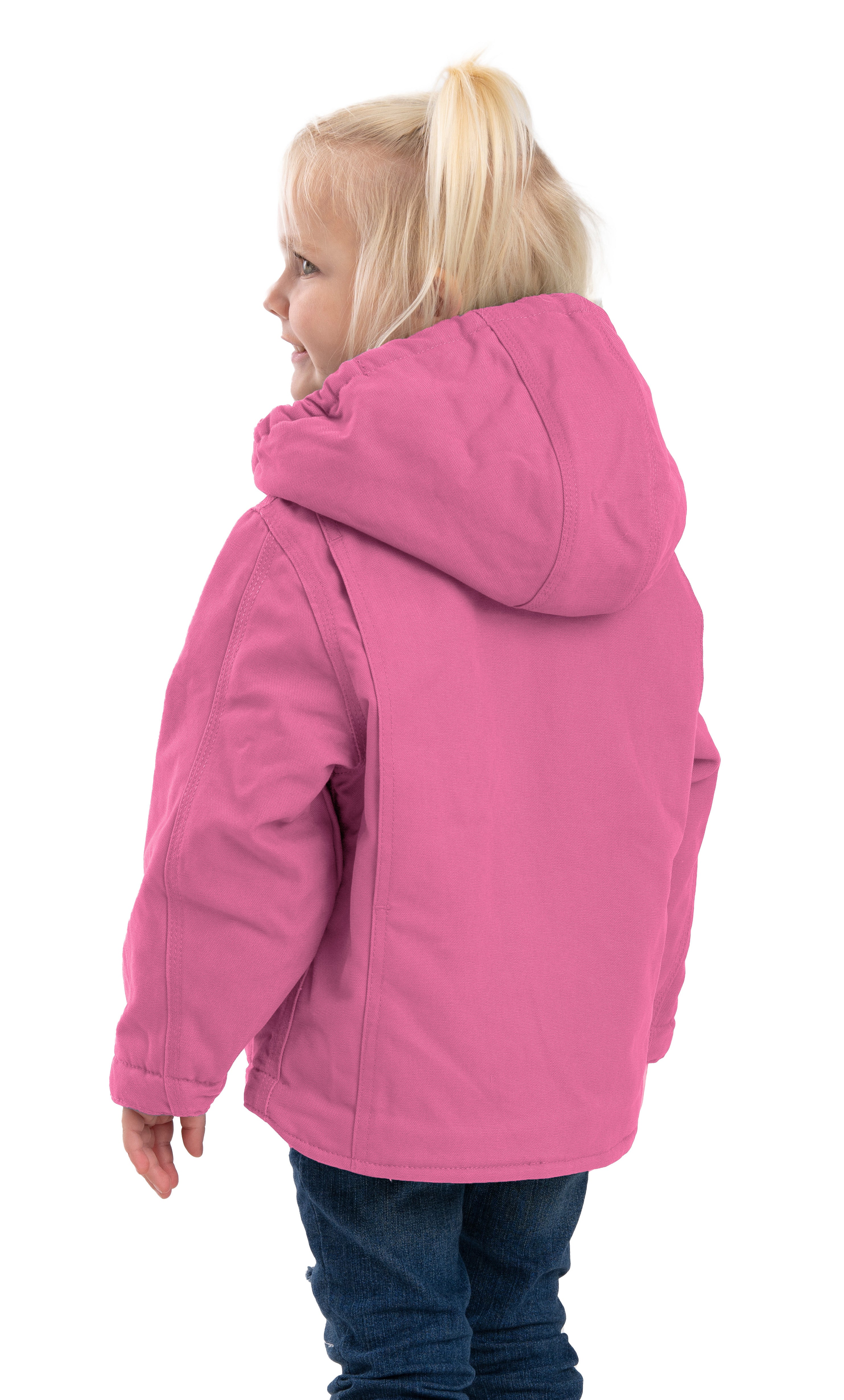 BHJ41TDRE Toddler Girls' Sherpa-Lined Softstone Hooded Coat