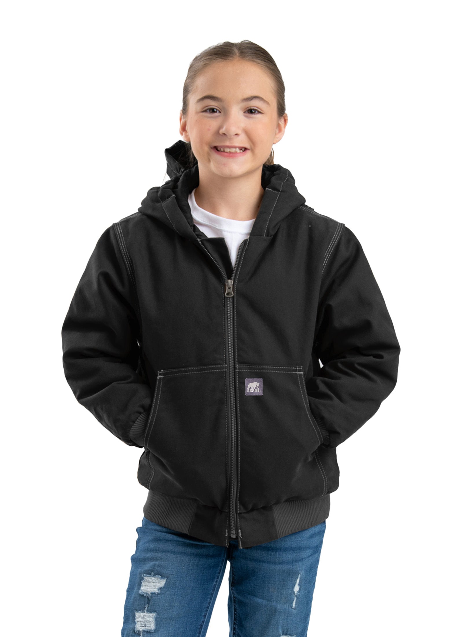 Youth Water Repellent Duck Hooded Jacket – Berne Apparel
