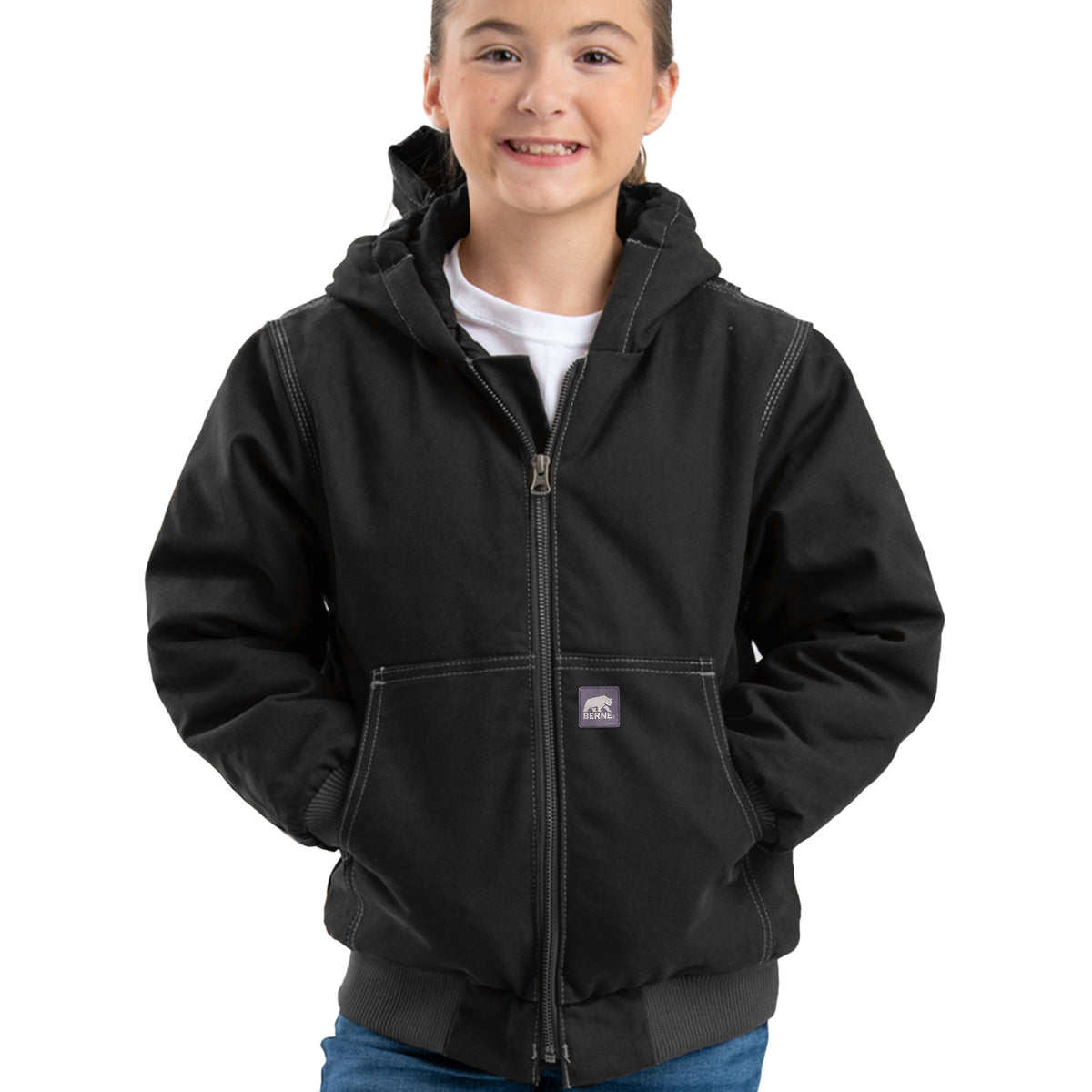 Youth Water Repellent Duck Hooded Jacket – Berne Apparel