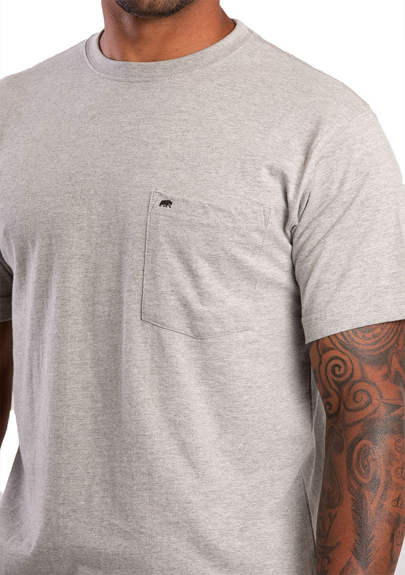 BSM32GY Heavyweight Short Sleeve Pocket Tee