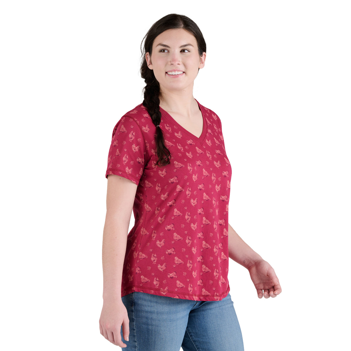 Women's Performance V-Neck Short Sleeve T-Shirt (Prints)