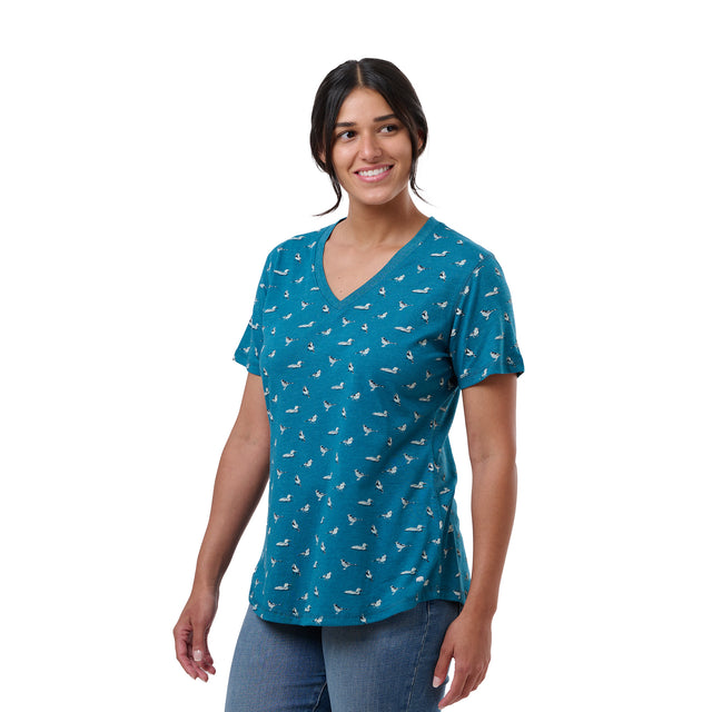 Women's Performance V-Neck Short Sleeve T-Shirt (Prints)
