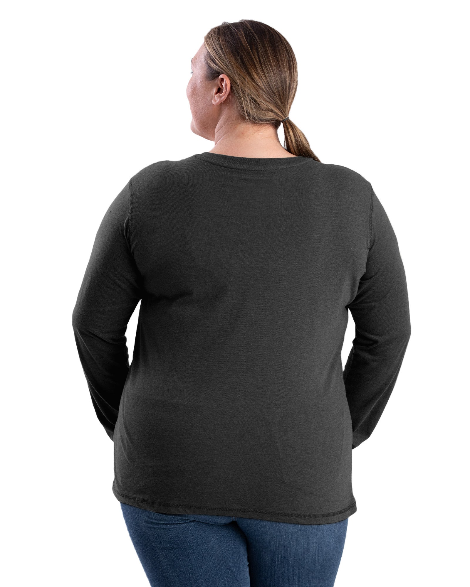 BSW42BK Women's Performance V-Neck Long Sleeve Tee