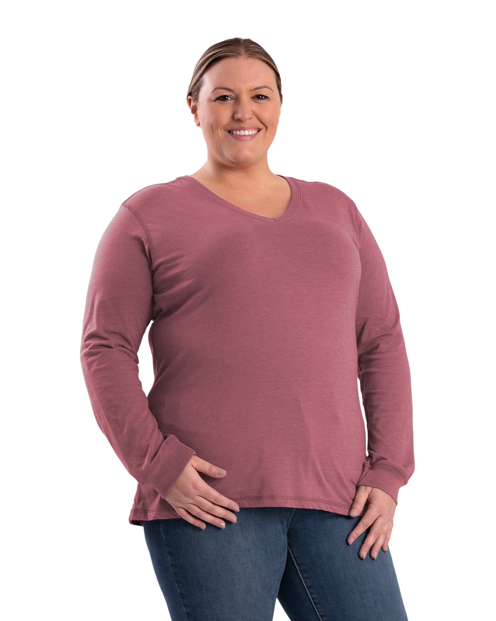BSW42MV Women's Performance V-Neck Long Sleeve Tee