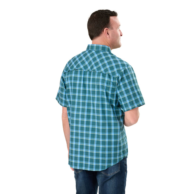 Flex UPF Button Down Plaid Short Sleeve Shirt