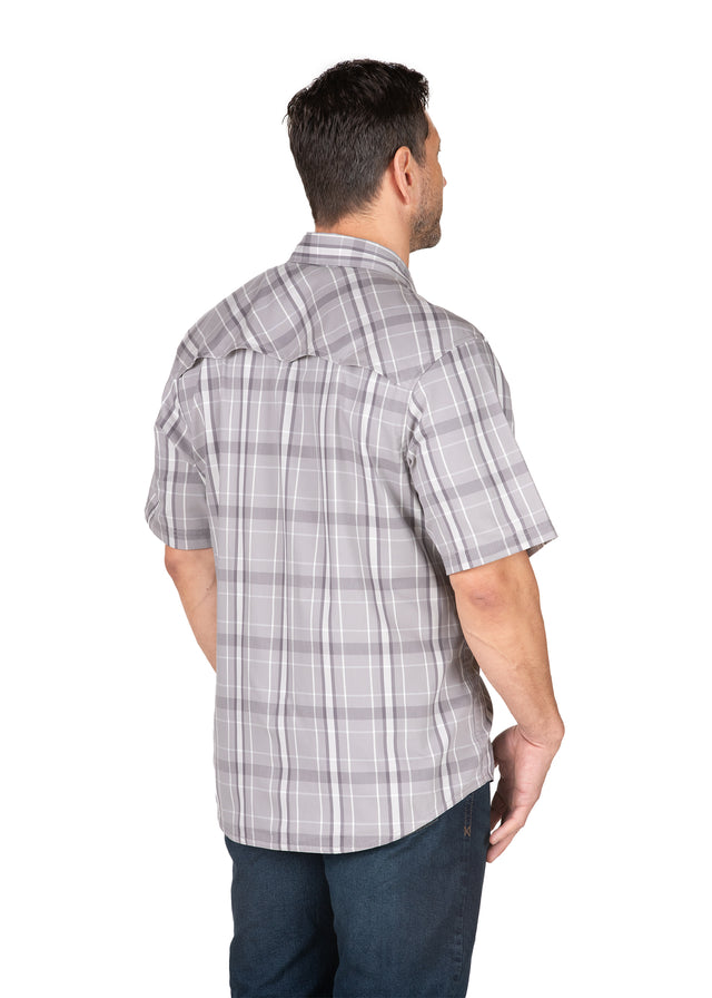 Flex UPF Button Down Plaid Short Sleeve Shirt