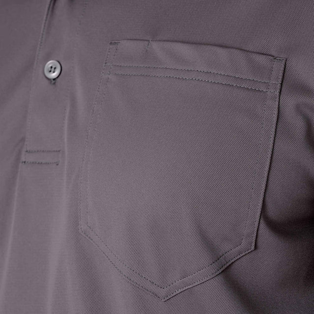 Short Sleeve Ribbed Collar Pocket Polo Shirt