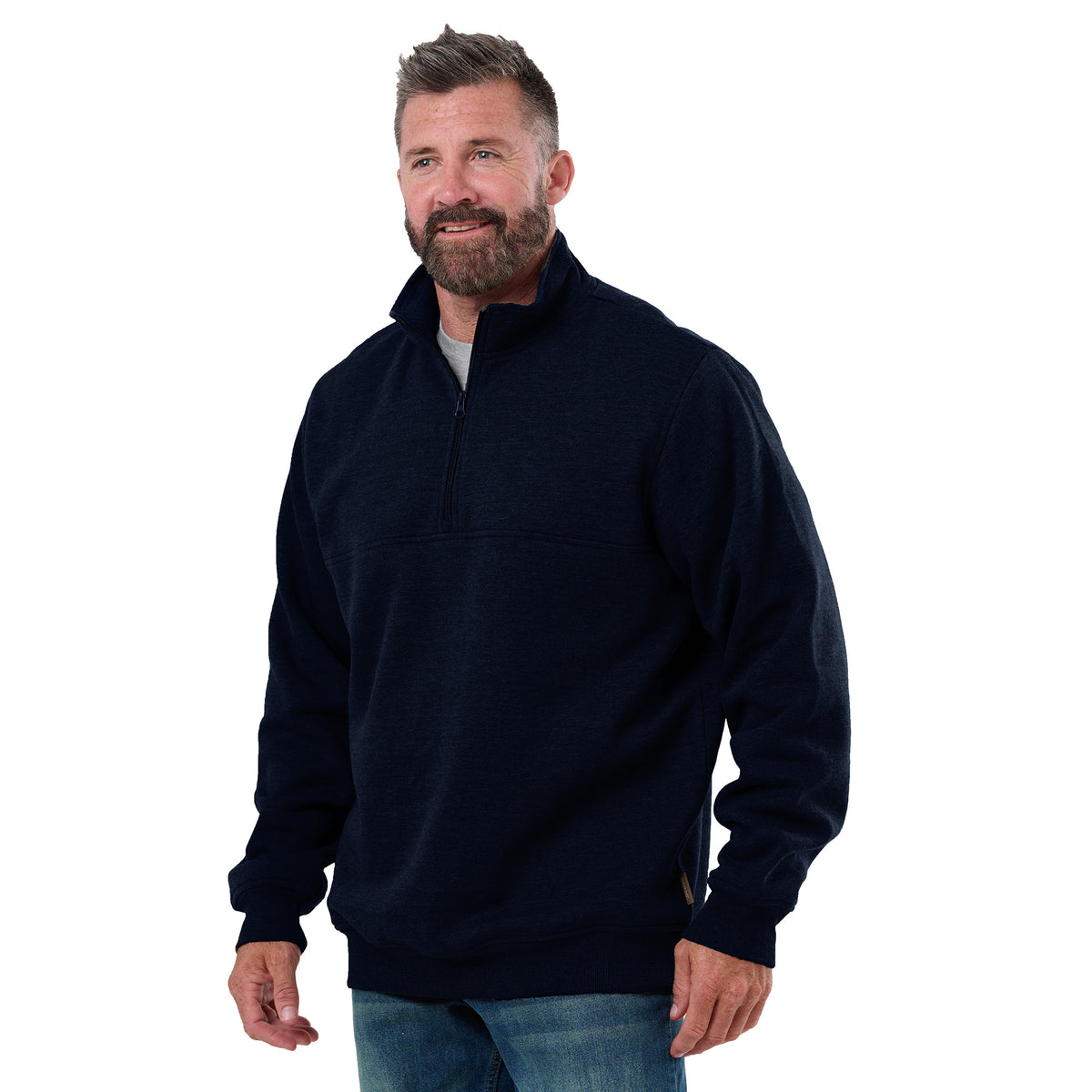 Heritage Grid Fleece-Lined Quarter-Zip Sweatshirt