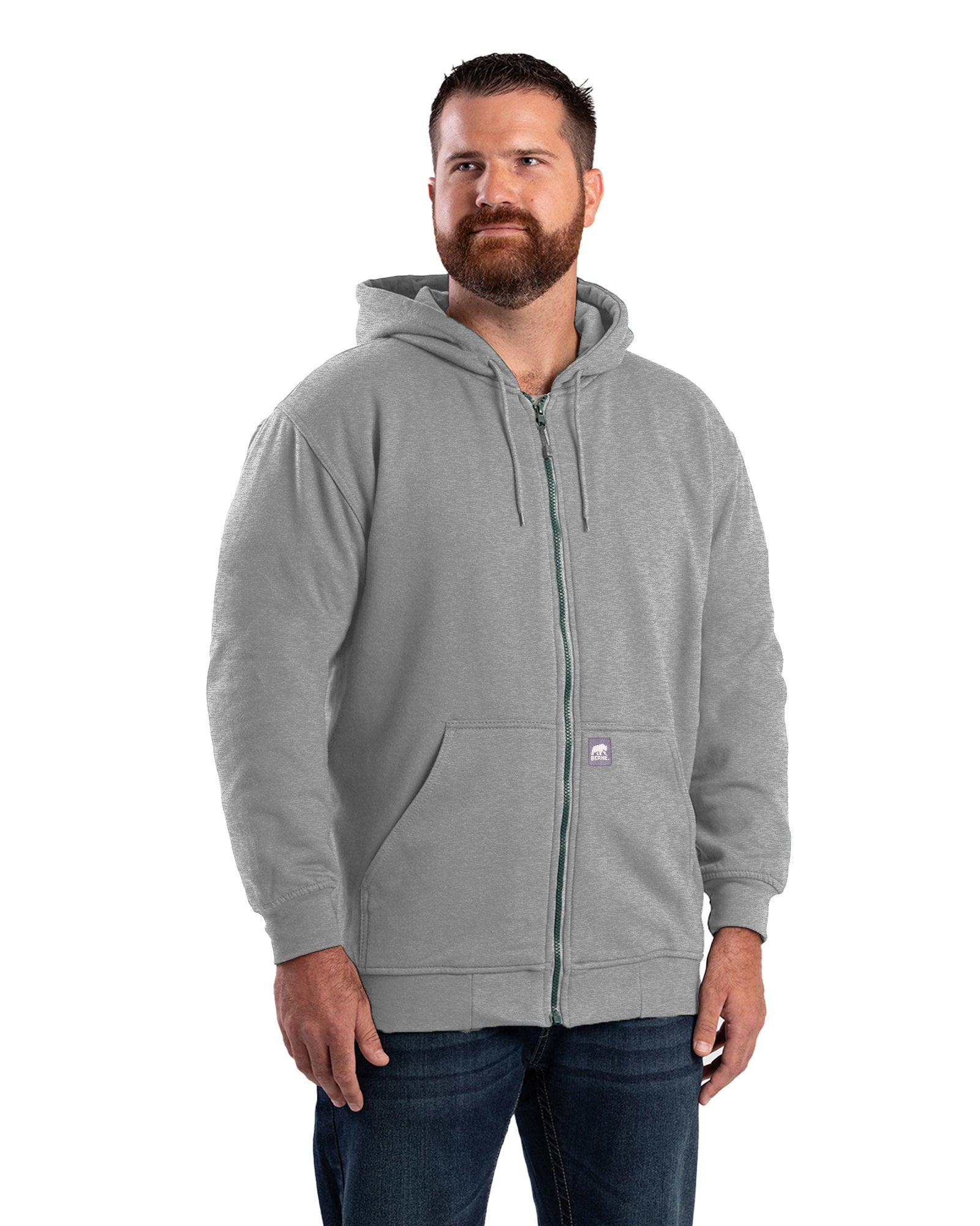 Men's Thermal Lined Zip-Front Hooded Sweatshirt