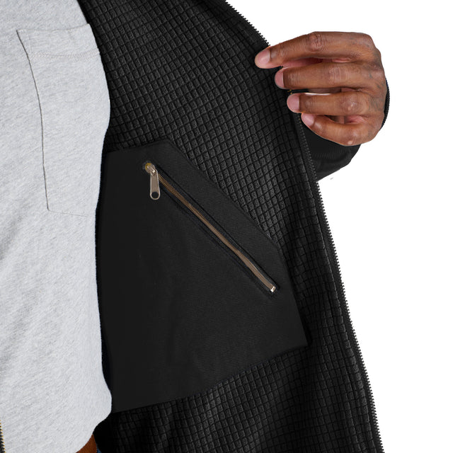 Heritage Grid Fleece-Lined Full-Zip Hooded Sweatshirt