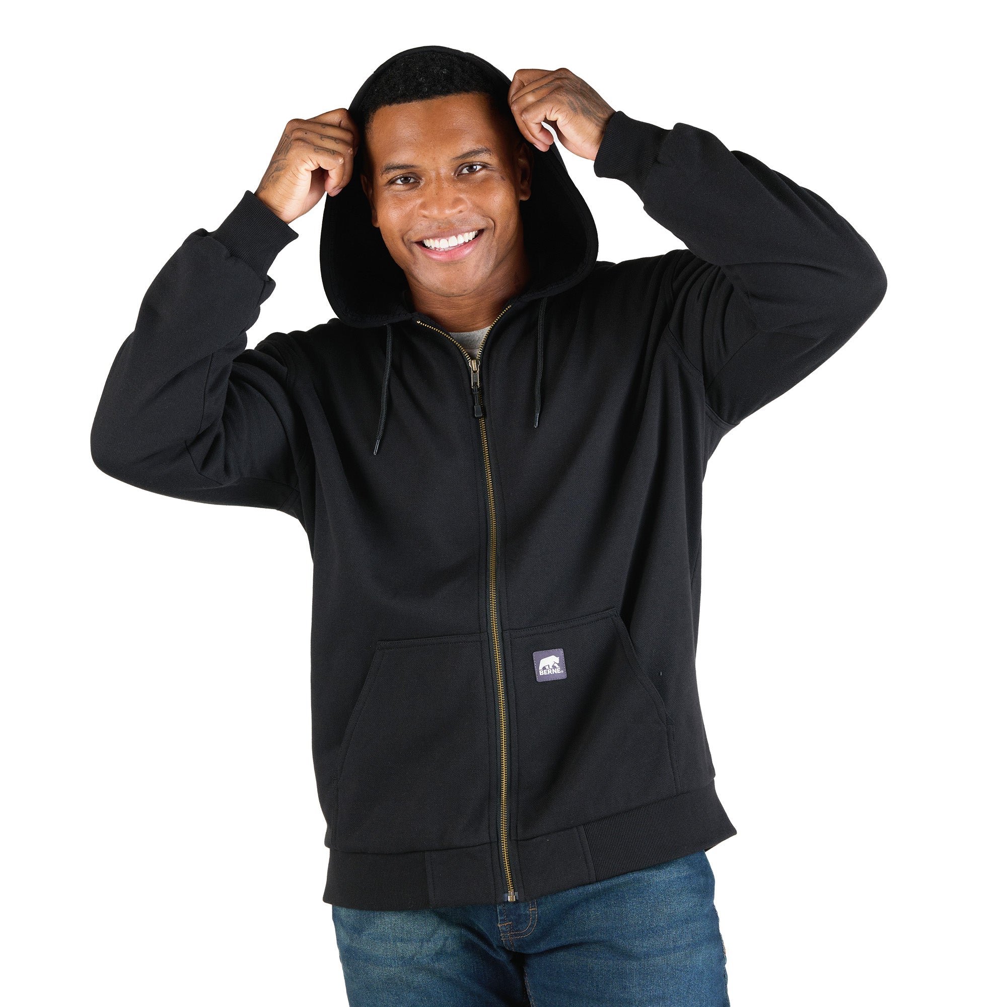Heritage Grid Fleece-Lined Full-Zip Hooded Sweatshirt