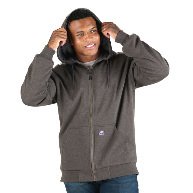 Heritage Grid Fleece-Lined Full-Zip Hooded Sweatshirt