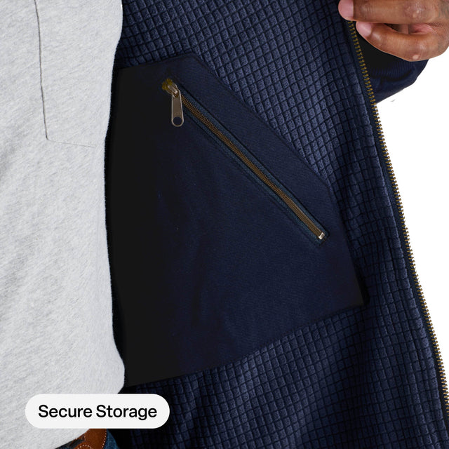 Heritage Grid Fleece-Lined Full-Zip Hooded Sweatshirt