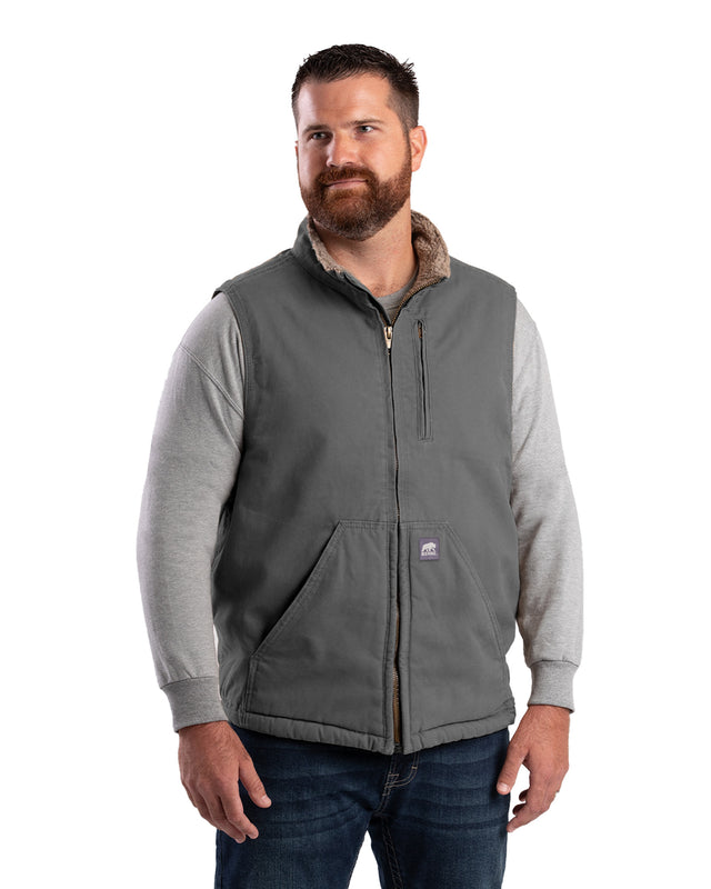 Heartland Sherpa-Lined Washed Duck Vest
