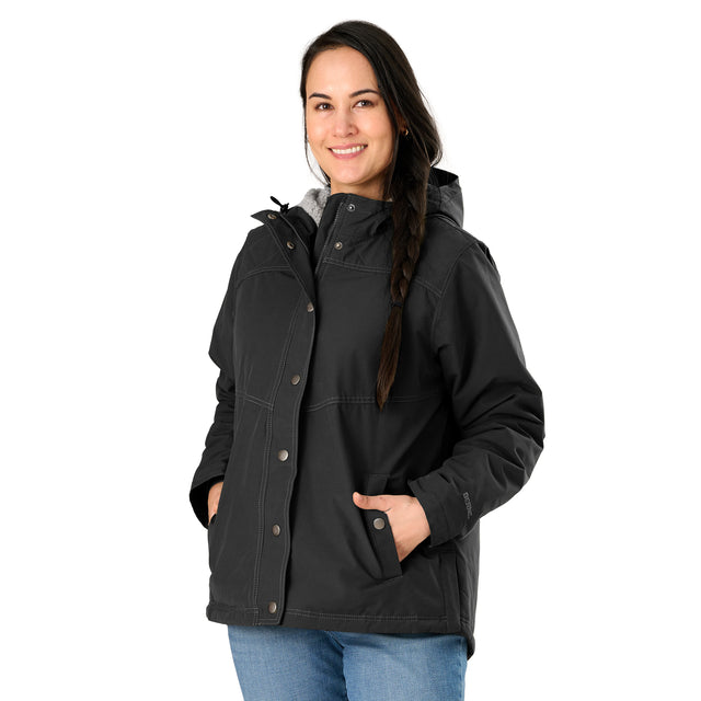 WHJ45BK Women's Softstone Micro-Duck Hooded Coat