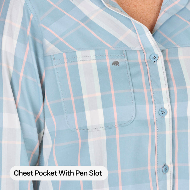 Women's Flex180® UPF Button Down Plaid Long Sleeve Shirt