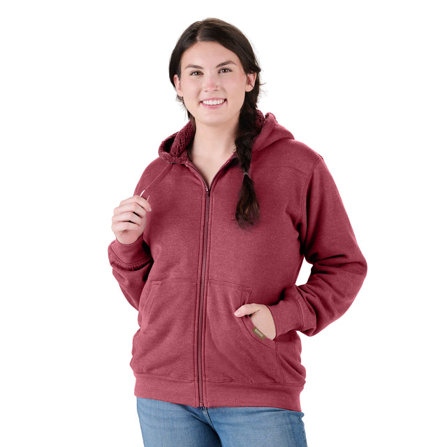 Women's Sherpa-Lined Full-Zip Hooded Sweatshirt