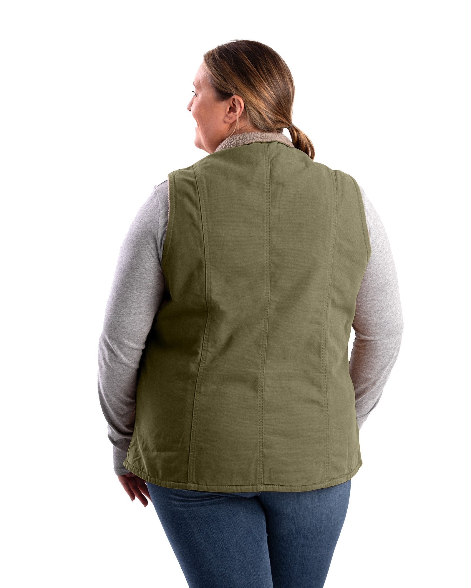 WV15CDG Women's Sherpa-Lined Softstone Duck Vest