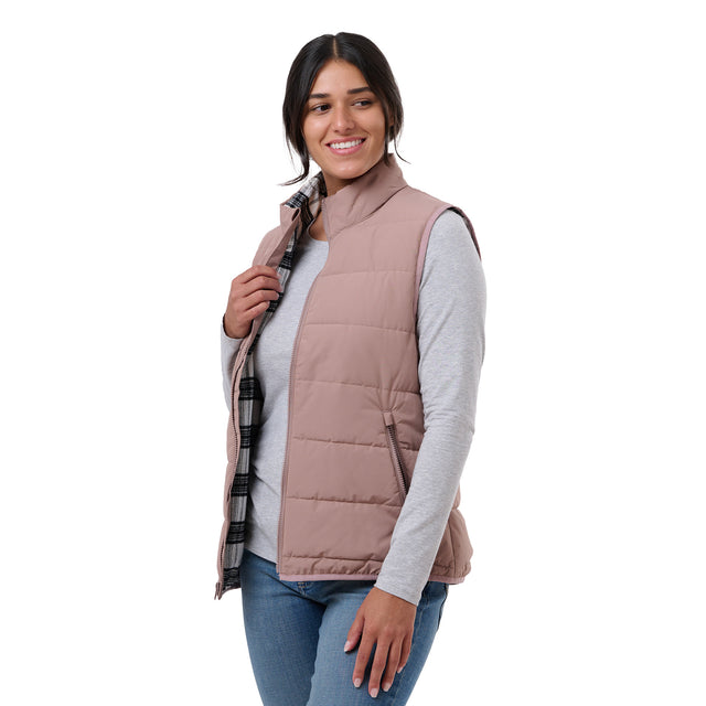 Women's Channel Quilt Ripstop Flannel-Lined Vest