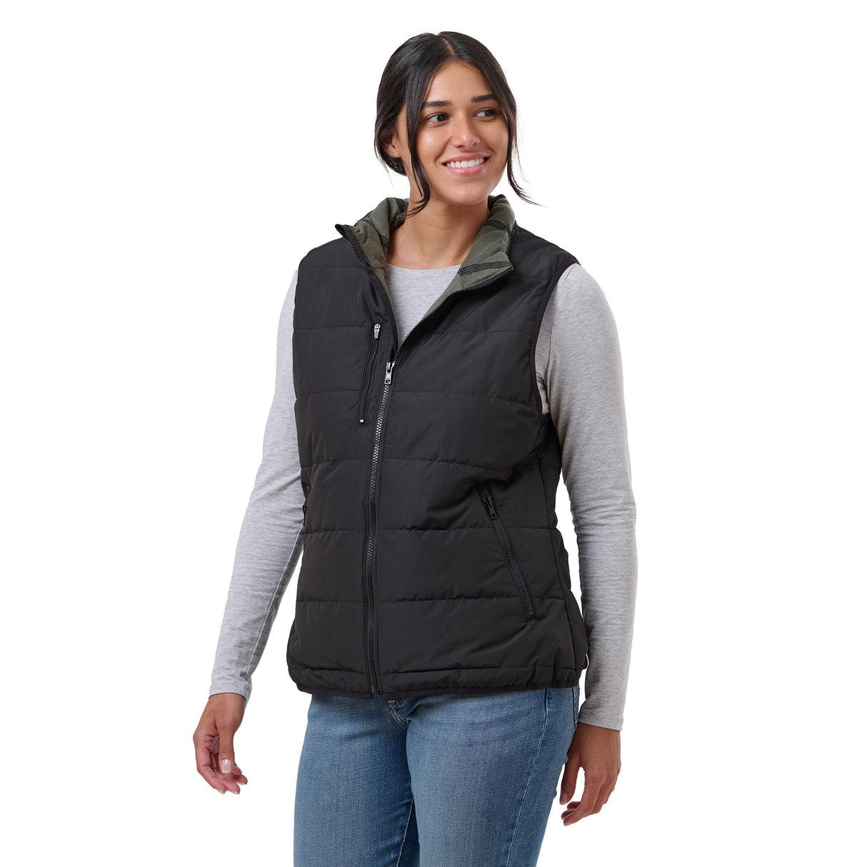 Women's Channel Quilt Ripstop Flannel-Lined Vest