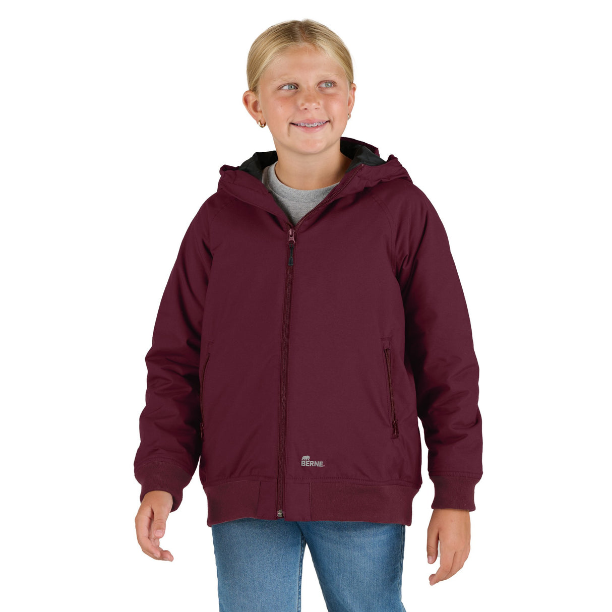 Youth Flex Nylon Insulated Hooded Jacket