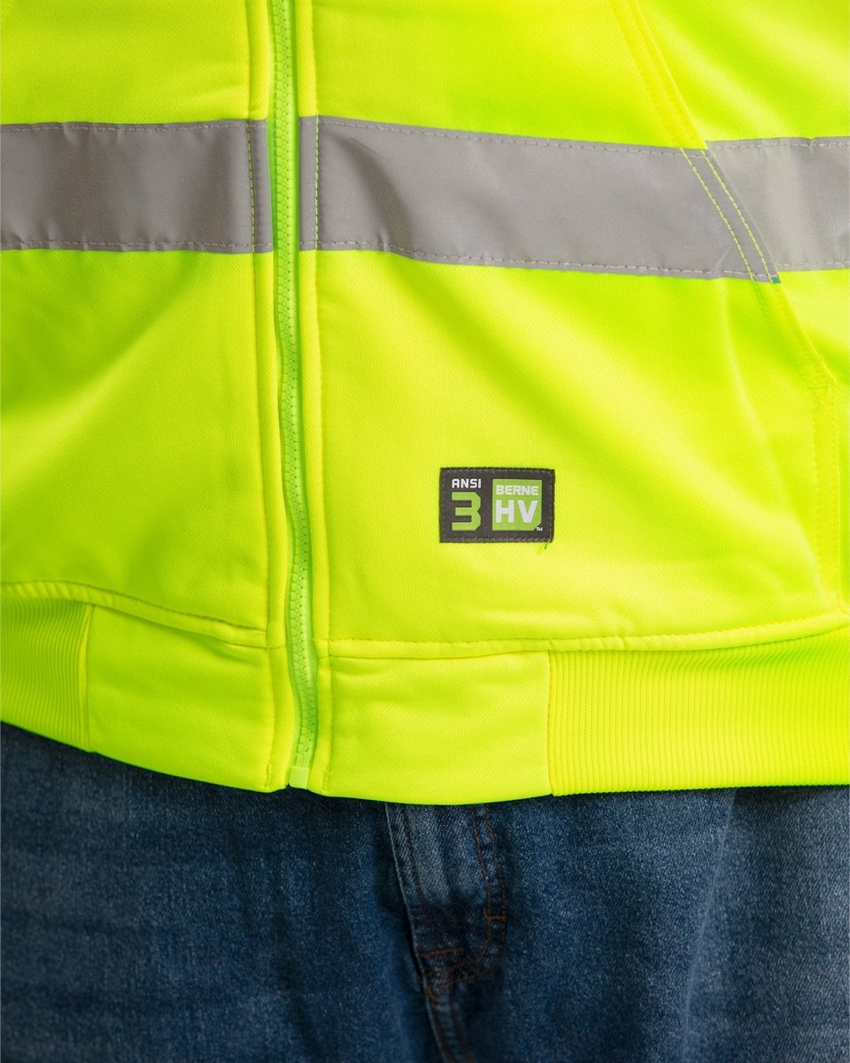 Hi Vis Class 3 Thermal-Lined Hooded Sweatshirt - Berne Apparel