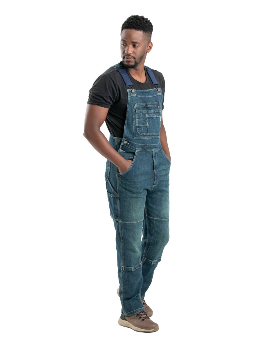 Highland Unlined Washed Flex Denim Bib Overall - Berne Apparel