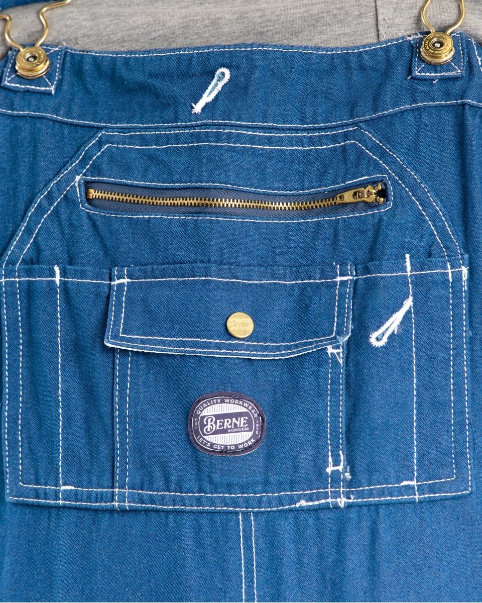 Vintage Washed Light Denim Bib Overall - Berne Apparel