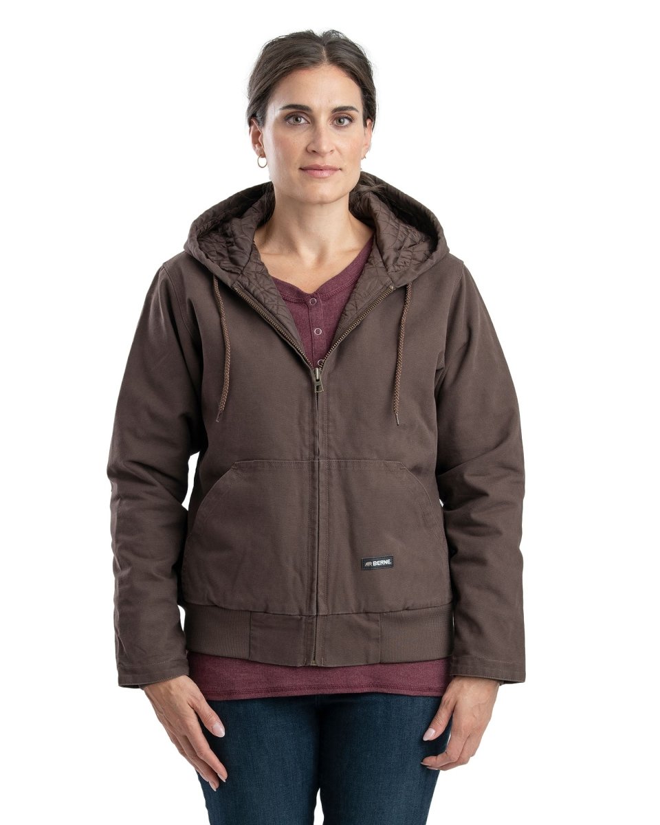 Women's Insulated Duck Hooded Active Jacket - Berne Apparel