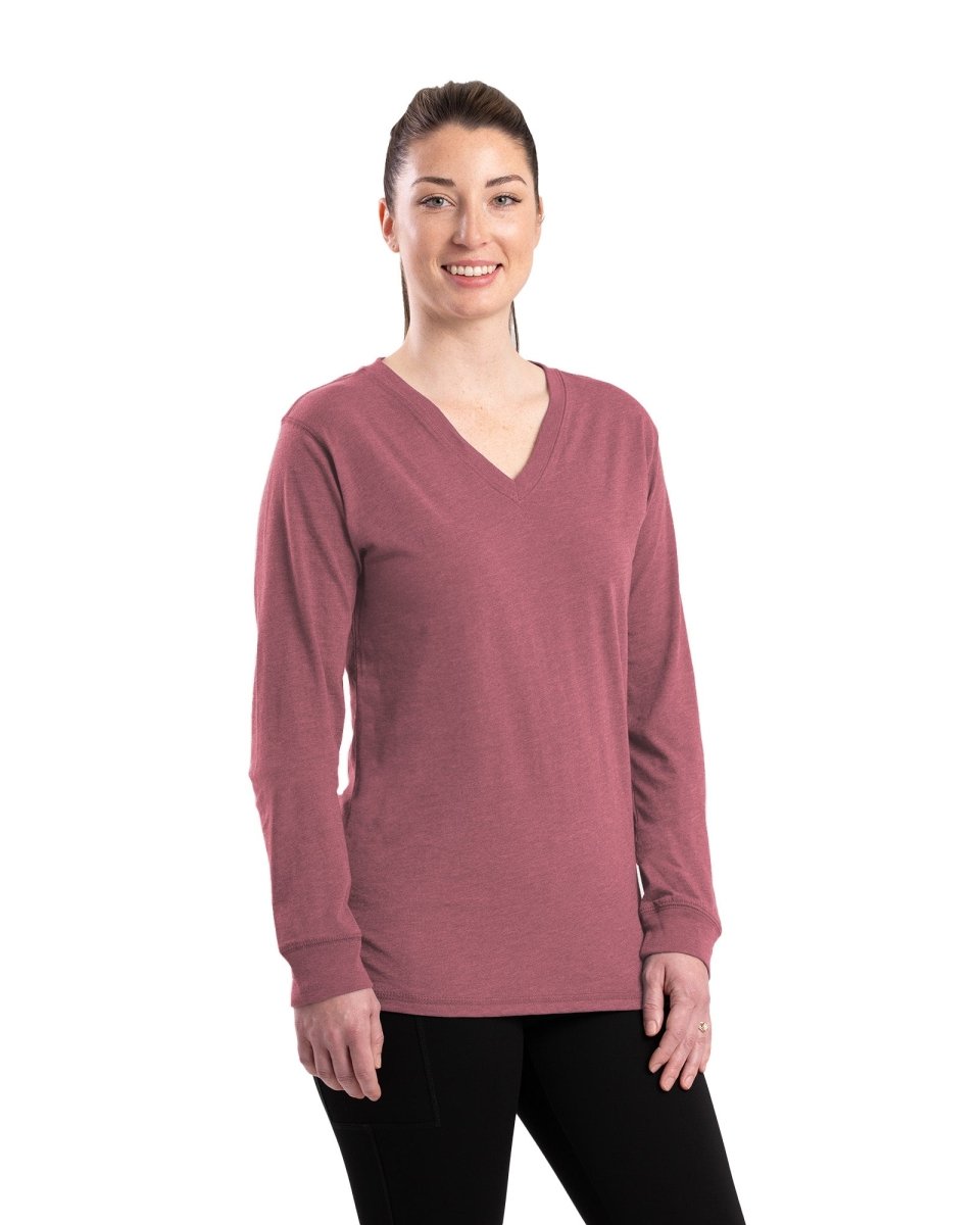 Women's Performance V-Neck Long Sleeve Tee - Berne Apparel