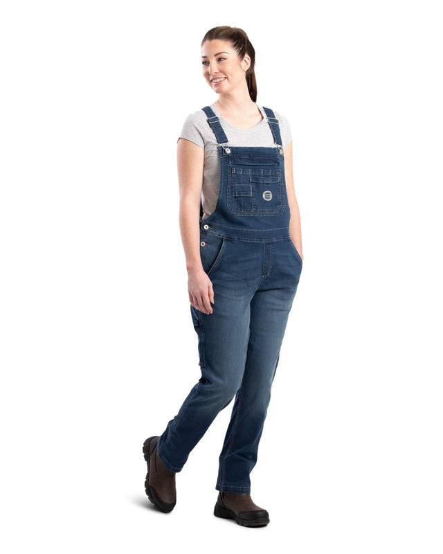 Women's Vintage Washed Flex Denim Bib Overall - Berne Apparel