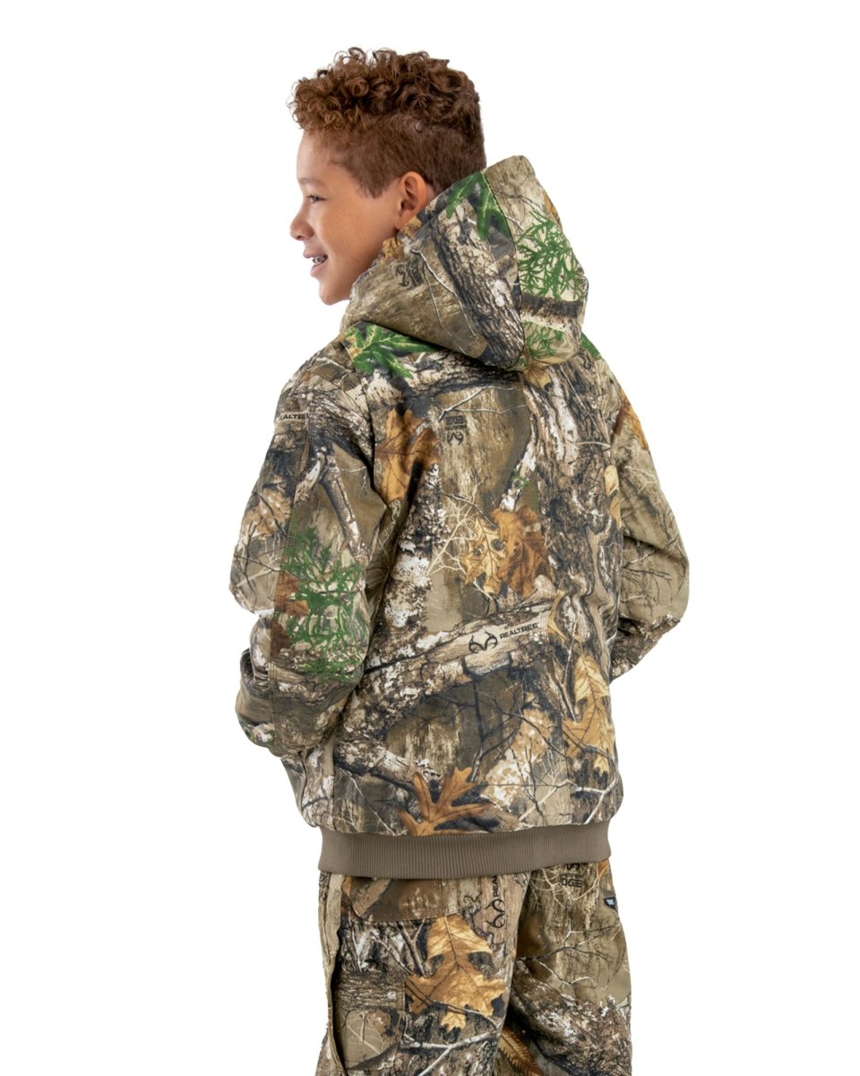 Youth Camo Softstone Duck Hooded Jacket - Berne Apparel
