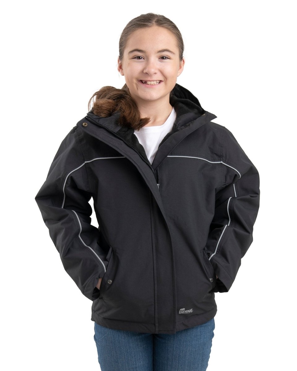 Youth Coastline Nylon Hooded Jacket - Berne Apparel
