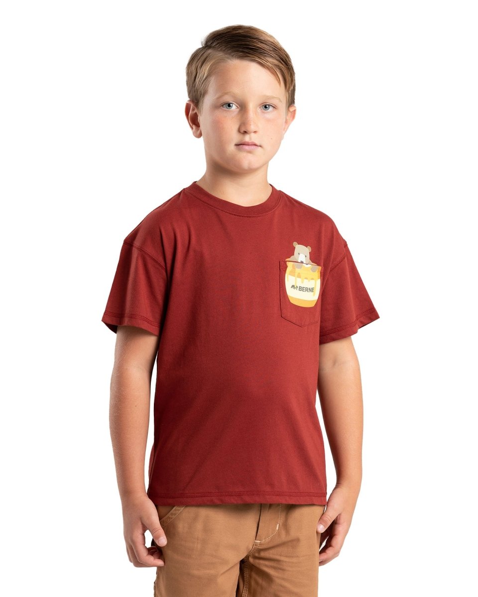 Youth Honey Bear Pocket T-Shirt - Berne Apparel