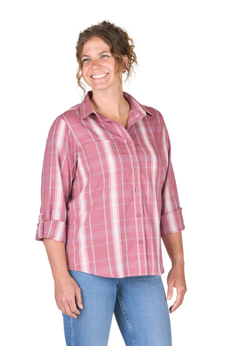 Women's Flex180® UPF Button Down Plaid Long Sleeve Shirt
