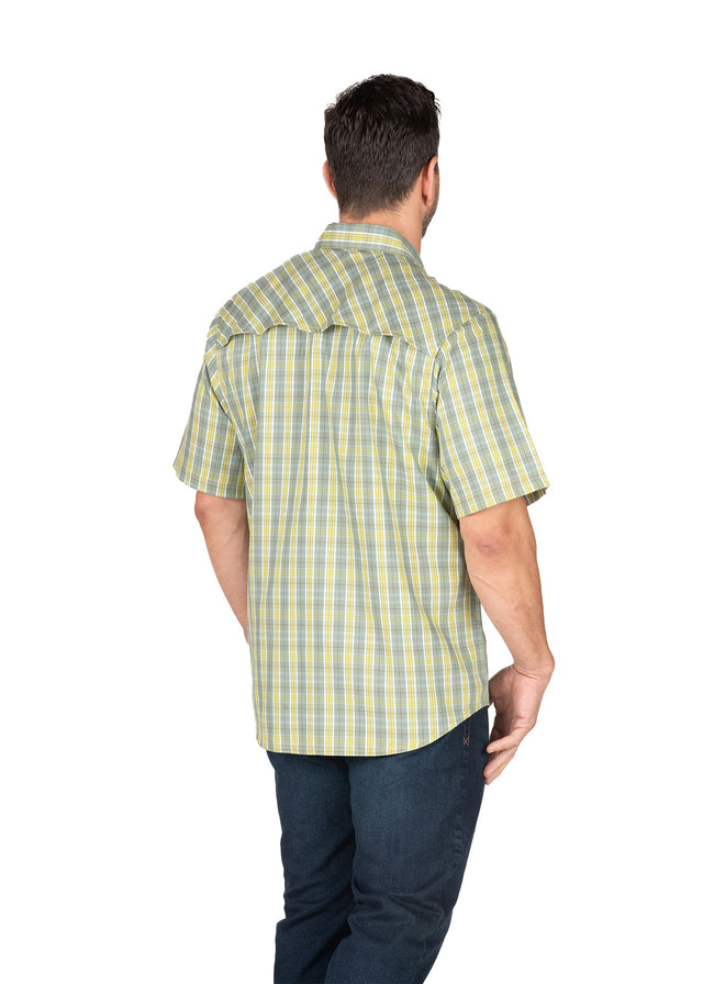 Flex UPF Button Down Plaid Short Sleeve Shirt
