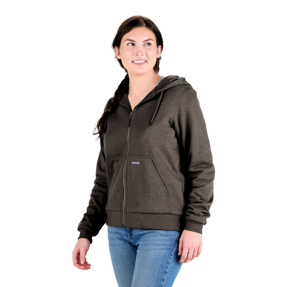 Women's Heritage Grid Fleece-Lined Full-Zip Hooded Sweatshirt