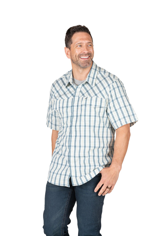 Flex UPF Button Down Plaid Short Sleeve Shirt