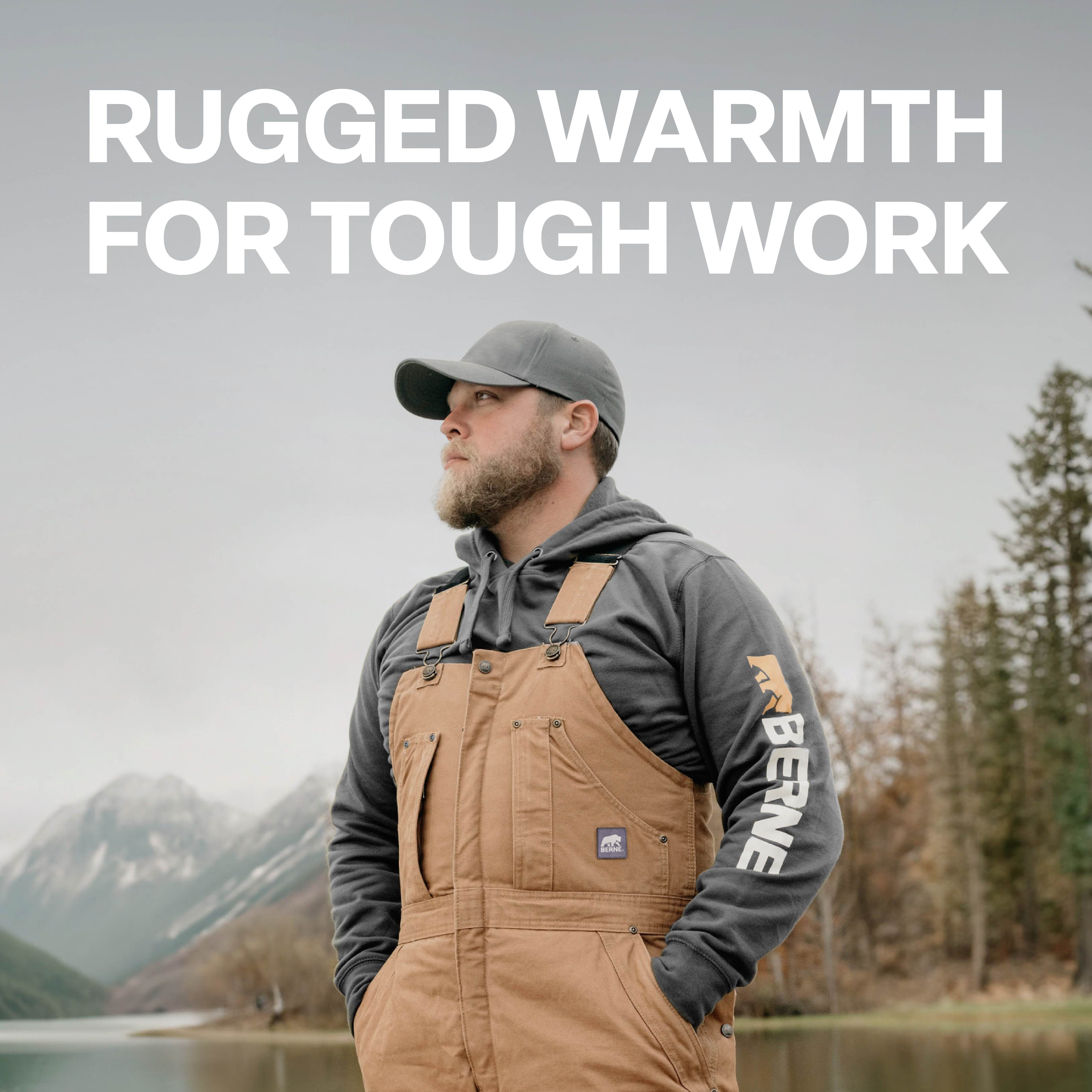 Men's Work Insulated Washed Duck Bib Overall – Berne Apparel