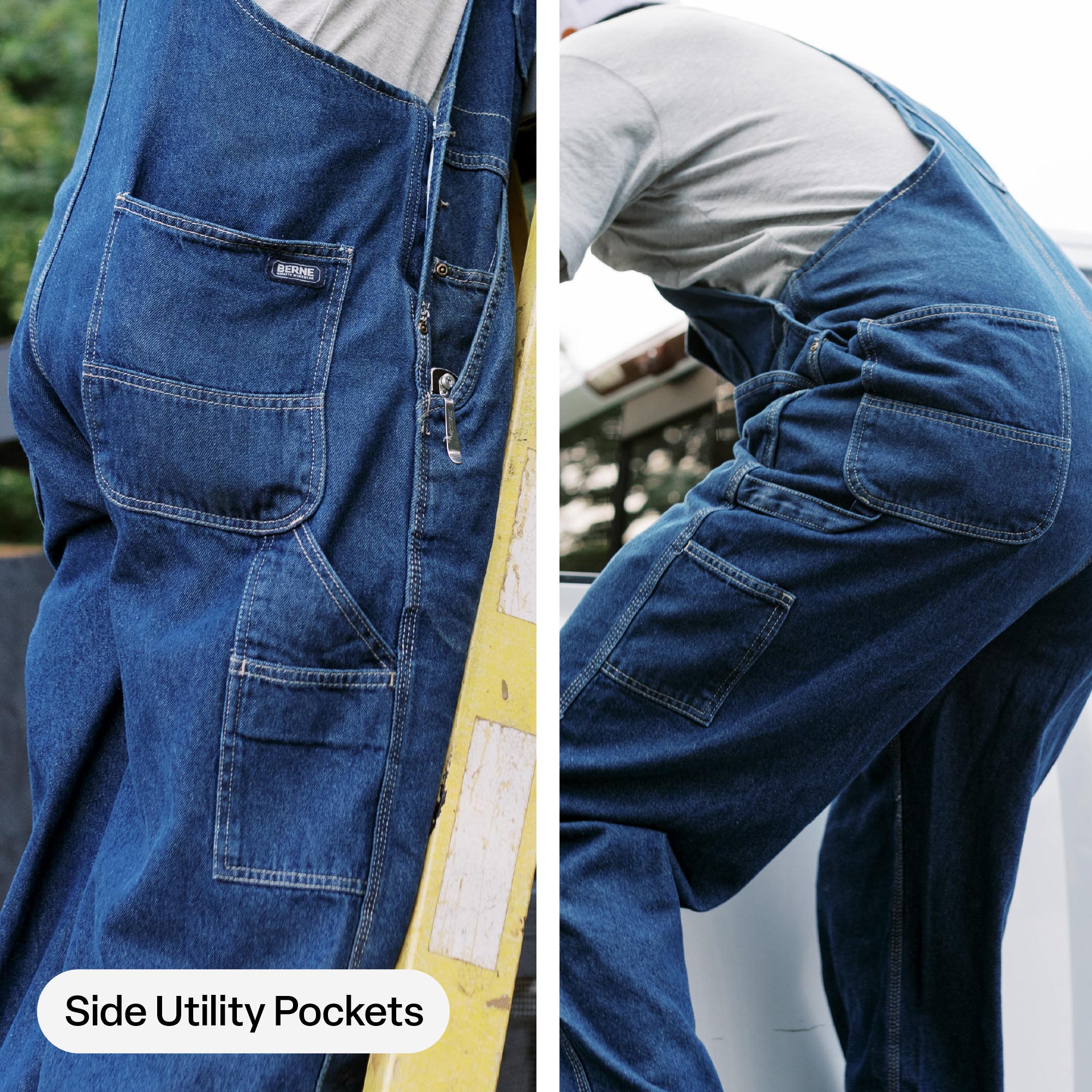 Men's Unlined Stone Washed Denim Bib Overall – Berne Apparel Men's Unlined Stone Washed Denim Bib Overall – Berne Apparel