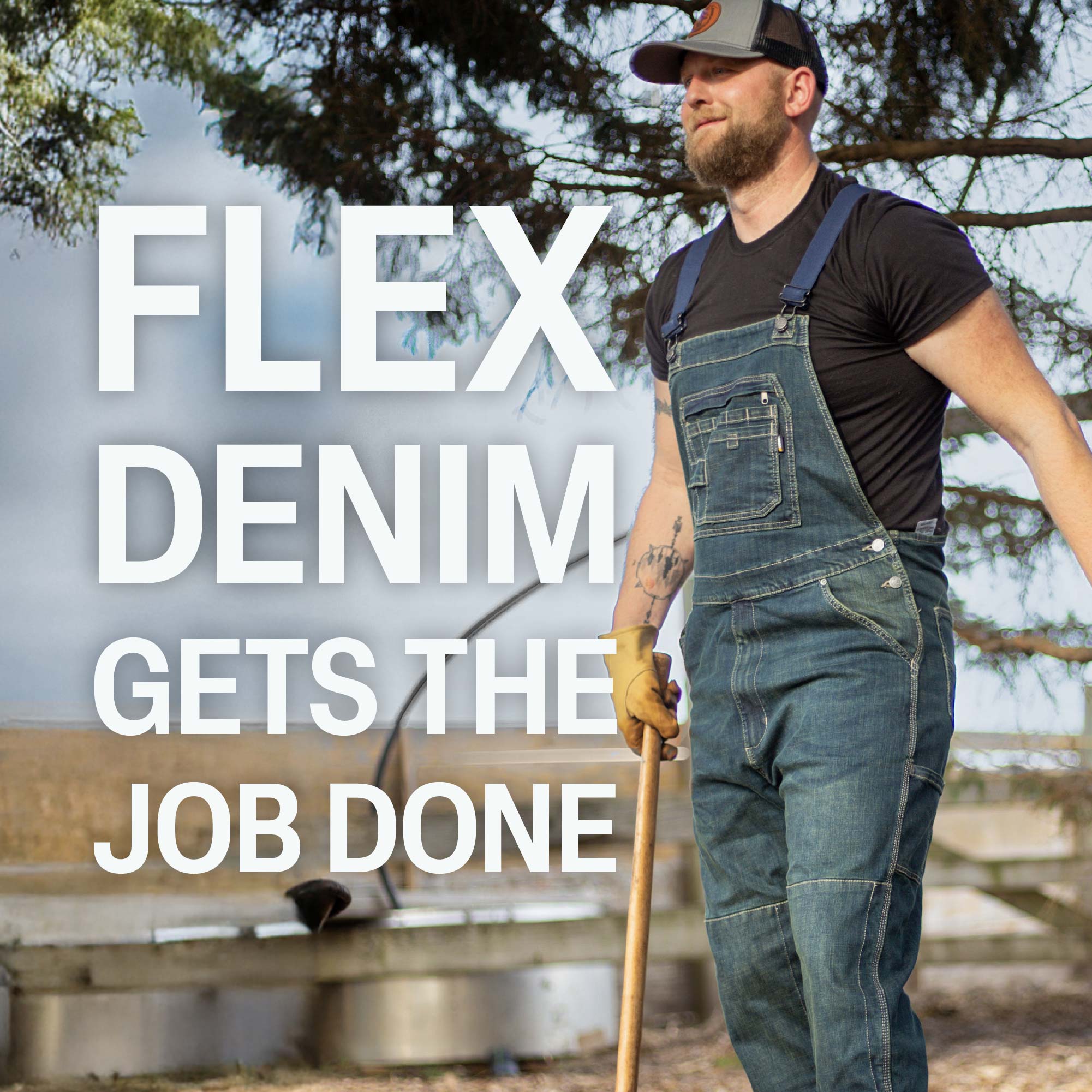 Men's Unlined Washed Flex Denim Bib Overall – Berne Apparel