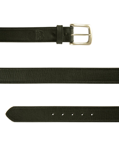 BACBLKBK Berne Genuine Pebbled Leather Belt