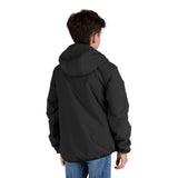 BHJ21BK Youth Reversible Sherpa-Lined Hooded Jacket