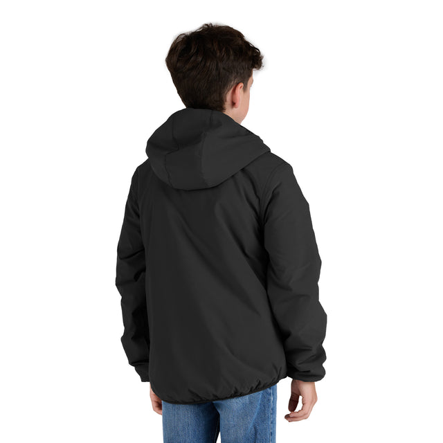 BHJ21BK Youth Reversible Sherpa-Lined Hooded Jacket