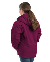 BHJ41PLM Girls' Sherpa-Lined Softstone Duck Hooded Jacket