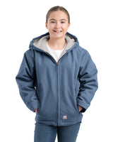 BHJ41SLB Girls' Sherpa-Lined Softstone Duck Hooded Jacket