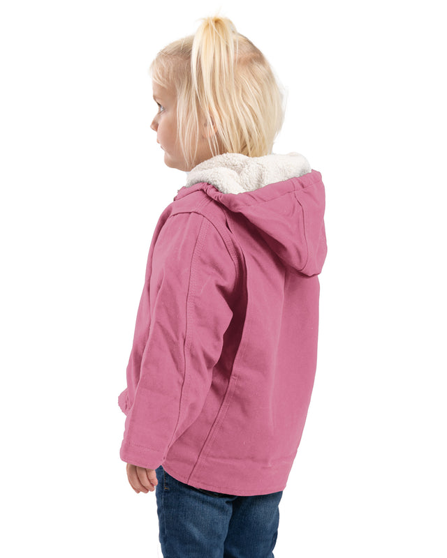 BHJ41TDRE Toddler Girls' Sherpa-Lined Softstone Hooded Coat