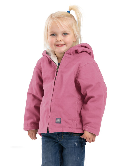 BHJ41TDRE Toddler Girls' Sherpa-Lined Softstone Hooded Coat